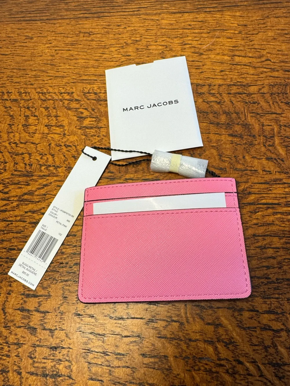 NWT Marc Jacobs Pink Saffiano Leather Card Case